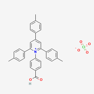 molecular formula C33H28ClNO6 B2858417 1-(4-Carboxyphenyl)-2,4,6-tris(4-methylphenyl)-pyridinium perchlorate CAS No. 76191-63-4