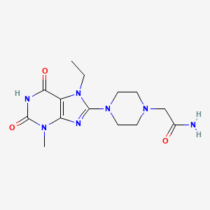 2-(4-(7-ethyl-3-methyl-2,6-dioxo-2,3,6,7-tetrahydro-1H-purin-8-yl)piperazin-1-yl)acetamide