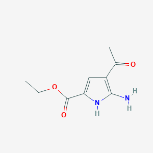 molecular formula C9H12N2O3 B2858435 Ethyl 4-acetyl-5-amino-1H-pyrrole-2-carboxylate CAS No. 2113295-30-8