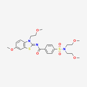 4-[bis(2-methoxyethyl)sulfamoyl]-N-[6-methoxy-3-(2-methoxyethyl)-1,3-benzothiazol-2-ylidene]benzamide