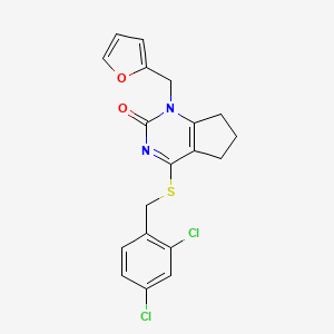 4-[(2,4-dichlorophenyl)methylsulfanyl]-1-(furan-2-ylmethyl)-6,7-dihydro-5H-cyclopenta[d]pyrimidin-2-one