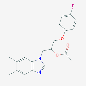 molecular formula C20H21FN2O3 B285845 [1-(5,6-Dimethylbenzimidazol-1-yl)-3-(4-fluorophenoxy)propan-2-yl] acetate 