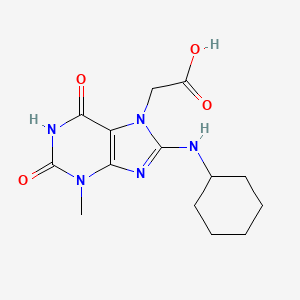 molecular formula C14H19N5O4 B2858459 2-[8-(Cyclohexylamino)-3-methyl-2,6-dioxopurin-7-yl]acetic acid CAS No. 115398-45-3