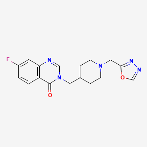 7-Fluoro-3-[[1-(1,3,4-oxadiazol-2-ylmethyl)piperidin-4-yl]methyl]quinazolin-4-one