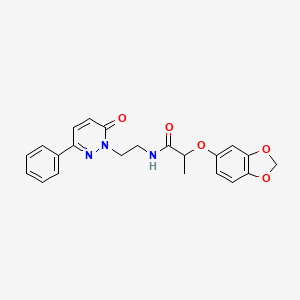 2-(benzo[d][1,3]dioxol-5-yloxy)-N-(2-(6-oxo-3-phenylpyridazin-1(6H)-yl)ethyl)propanamide