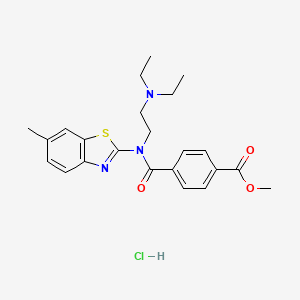 molecular formula C23H28ClN3O3S B2858471 Methyl 4-((2-(diethylamino)ethyl)(6-methylbenzo[d]thiazol-2-yl)carbamoyl)benzoate hydrochloride CAS No. 1219190-43-8
