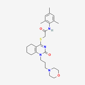 N-mesityl-2-((1-(3-morpholinopropyl)-2-oxo-1,2,5,6,7,8-hexahydroquinazolin-4-yl)thio)acetamide