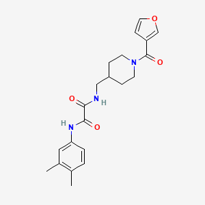 molecular formula C21H25N3O4 B2858476 N'-(3,4-dimethylphenyl)-N-{[1-(furan-3-carbonyl)piperidin-4-yl]methyl}ethanediamide CAS No. 1396749-07-7