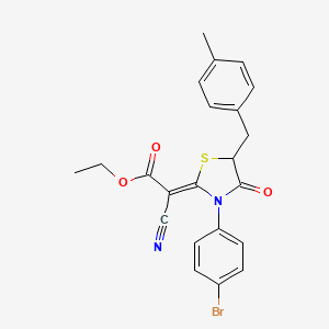 (Z)-ethyl 2-(3-(4-bromophenyl)-5-(4-methylbenzyl)-4-oxothiazolidin-2-ylidene)-2-cyanoacetate