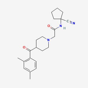 molecular formula C22H29N3O2 B2858481 N-(1-cyanocyclopentyl)-2-[4-(2,4-dimethylbenzoyl)piperidin-1-yl]acetamide CAS No. 1147739-20-5