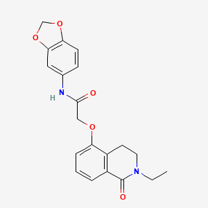 molecular formula C20H20N2O5 B2858483 N-(benzo[d][1,3]dioxol-5-yl)-2-((2-ethyl-1-oxo-1,2,3,4-tetrahydroisoquinolin-5-yl)oxy)acetamide CAS No. 850905-16-7