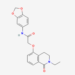 N-(benzo[d][1,3]dioxol-5-yl)-2-((2-ethyl-1-oxo-1,2,3,4-tetrahydroisoquinolin-5-yl)oxy)acetamide