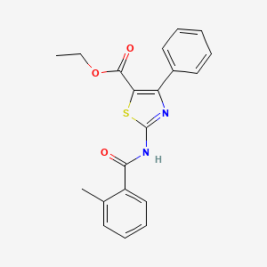 molecular formula C20H18N2O3S B2858511 Ethyl 2-(2-methylbenzamido)-4-phenylthiazole-5-carboxylate CAS No. 312929-37-6