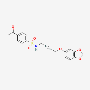 4-acetyl-N-(4-(benzo[d][1,3]dioxol-5-yloxy)but-2-yn-1-yl)benzenesulfonamide
