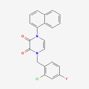 1-[(2-Chloro-4-fluorophenyl)methyl]-4-naphthalen-1-ylpyrazine-2,3-dione