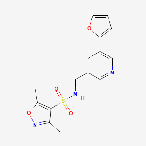 N-((5-(furan-2-yl)pyridin-3-yl)methyl)-3,5-dimethylisoxazole-4-sulfonamide