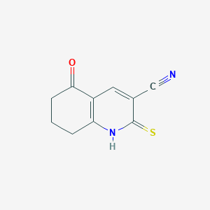 molecular formula C10H8N2OS B2858545 5-Oxo-2-thioxo-1,2,5,6,7,8-hexahydroquinoline-3-carbonitrile CAS No. 165283-98-7