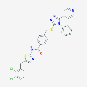 molecular formula C31H22Cl2N6OS2 B285857 N-[5-(2,3-dichlorobenzyl)-1,3-thiazol-2-yl]-4-({[4-phenyl-5-(4-pyridinyl)-4H-1,2,4-triazol-3-yl]sulfanyl}methyl)benzamide 