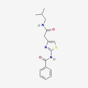 molecular formula C16H19N3O2S B2858605 N-(4-{[(2-methylpropyl)carbamoyl]methyl}-1,3-thiazol-2-yl)benzamide CAS No. 946357-02-4