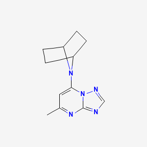 molecular formula C12H15N5 B2858611 7-{5-Methyl-[1,2,4]triazolo[1,5-a]pyrimidin-7-yl}-7-azabicyclo[2.2.1]heptane CAS No. 2415503-47-6