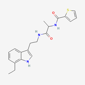 molecular formula C20H23N3O2S B2858631 N-[1-[2-(7-Ethyl-1H-indol-3-yl)ethylamino]-1-oxopropan-2-yl]thiophene-2-carboxamide CAS No. 2224123-65-1