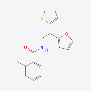 molecular formula C18H17NO2S B2858677 N-[2-(furan-2-yl)-2-(thiophen-2-yl)ethyl]-2-methylbenzamide CAS No. 2097904-35-1