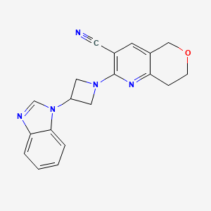 molecular formula C19H17N5O B2858684 2-[3-(1H-1,3-benzodiazol-1-yl)azetidin-1-yl]-5H,7H,8H-pyrano[4,3-b]pyridine-3-carbonitrile CAS No. 2380171-14-0