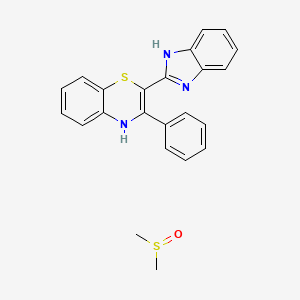 molecular formula C23H21N3OS2 B2858691 2-(1H-1,3-benzodiazol-2-yl)-3-phenyl-4H-1,4-benzothiazine; methanesulfinylmethane CAS No. 1170394-82-7