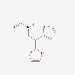 molecular formula C12H13NO3 B2858692 N-[2,2-bis(furan-2-yl)ethyl]acetamide CAS No. 2168333-21-7