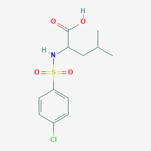 molecular formula C12H16ClNO4S B2858699 2-{[(4-Chlorophenyl)sulfonyl]amino}-4-methylpentanoic acid CAS No. 68305-77-1