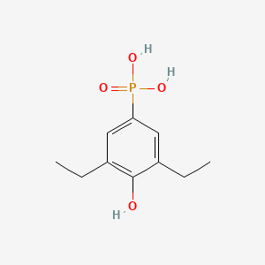 molecular formula C10H15O4P B2858703 (3,5-Diethyl-4-hydroxyphenyl)phosphonic acid CAS No. 745779-94-6