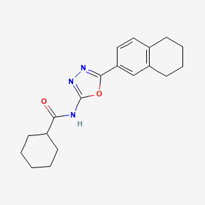 molecular formula C19H23N3O2 B2858709 N-[5-(5,6,7,8-tetrahydronaphthalen-2-yl)-1,3,4-oxadiazol-2-yl]cyclohexanecarboxamide CAS No. 851095-82-4
