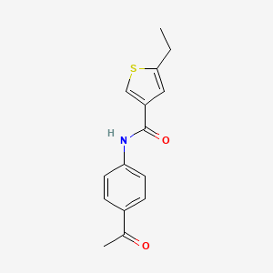 molecular formula C15H15NO2S B2858726 N-(4-acetylphenyl)-5-ethylthiophene-3-carboxamide CAS No. 895935-74-7