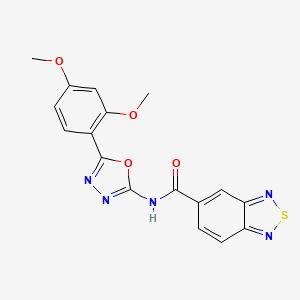 molecular formula C17H13N5O4S B2858728 N-[5-(2,4-dimethoxyphenyl)-1,3,4-oxadiazol-2-yl]-2,1,3-benzothiadiazole-5-carboxamide CAS No. 1203202-67-8