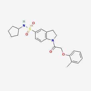 molecular formula C22H26N2O4S B2858731 N-cyclopentyl-1-[2-(2-methylphenoxy)acetyl]-2,3-dihydro-1H-indole-5-sulfonamide CAS No. 919019-94-6