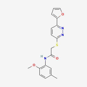 2-[6-(furan-2-yl)pyridazin-3-yl]sulfanyl-N-(2-methoxy-5-methylphenyl)acetamide