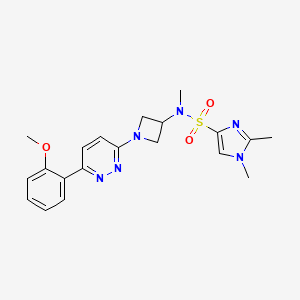 molecular formula C20H24N6O3S B2858752 N-{1-[6-(2-methoxyphenyl)pyridazin-3-yl]azetidin-3-yl}-N,1,2-trimethyl-1H-imidazole-4-sulfonamide CAS No. 2415574-05-7