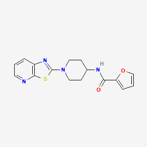 molecular formula C16H16N4O2S B2858778 N-(1-(thiazolo[5,4-b]pyridin-2-yl)piperidin-4-yl)furan-2-carboxamide CAS No. 2034540-85-5