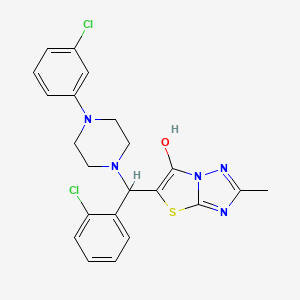 B2858802 5-((2-Chlorophenyl)(4-(3-chlorophenyl)piperazin-1-yl)methyl)-2-methylthiazolo[3,2-b][1,2,4]triazol-6-ol CAS No. 869344-04-7