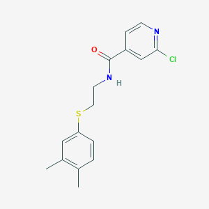 molecular formula C16H17ClN2OS B2858803 2-chloro-N-{2-[(3,4-dimethylphenyl)sulfanyl]ethyl}pyridine-4-carboxamide CAS No. 1223394-47-5