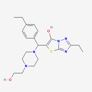 B2858805 2-Ethyl-5-((4-ethylphenyl)(4-(2-hydroxyethyl)piperazin-1-yl)methyl)thiazolo[3,2-b][1,2,4]triazol-6-ol CAS No. 898366-83-1