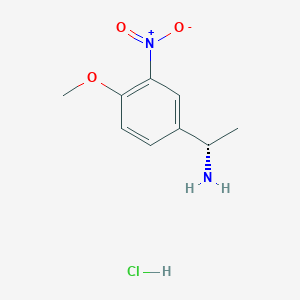 molecular formula C9H13ClN2O3 B2858808 (1S)-1-(4-Methoxy-3-nitrophenyl)ethanamine;hydrochloride CAS No. 2287247-97-4