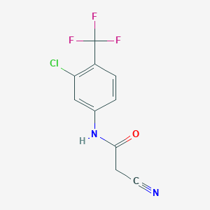 molecular formula C10H6ClF3N2O B2858843 N-[3-chloro-4-(trifluoromethyl)phenyl]-2-cyanoacetamide CAS No. 1370592-51-0