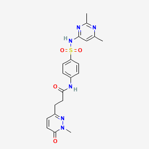 molecular formula C20H22N6O4S B2858846 N-(4-(N-(2,6-dimethylpyrimidin-4-yl)sulfamoyl)phenyl)-3-(1-methyl-6-oxo-1,6-dihydropyridazin-3-yl)propanamide CAS No. 1797160-52-1