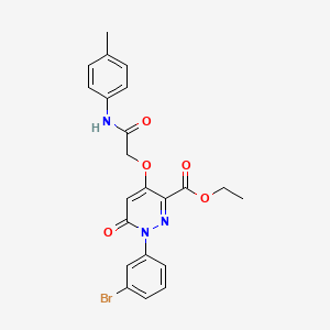 molecular formula C22H20BrN3O5 B2858859 ethyl 1-(3-bromophenyl)-4-{[(4-methylphenyl)carbamoyl]methoxy}-6-oxo-1,6-dihydropyridazine-3-carboxylate CAS No. 899729-24-9