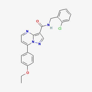 molecular formula C22H19ClN4O2 B2858860 N-[(2-chlorophenyl)methyl]-7-(4-ethoxyphenyl)pyrazolo[1,5-a]pyrimidine-3-carboxamide CAS No. 1251565-36-2