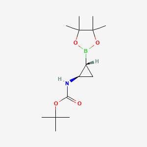 B2858873 Tert-butyl N-[(1R,2R)-2-(4,4,5,5-tetramethyl-1,3,2-dioxaborolan-2-yl)cyclopropyl]carbamate CAS No. 2382719-64-2