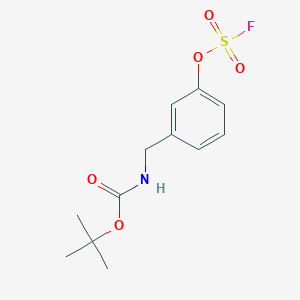 molecular formula C12H16FNO5S B2858875 Tert-butyl N-[(3-fluorosulfonyloxyphenyl)methyl]carbamate CAS No. 2411254-06-1
