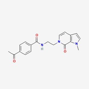 molecular formula C19H19N3O3 B2858880 4-acetyl-N-(2-(1-methyl-7-oxo-1H-pyrrolo[2,3-c]pyridin-6(7H)-yl)ethyl)benzamide CAS No. 2034532-51-7