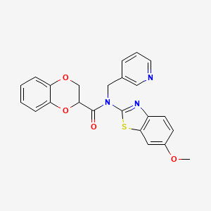 molecular formula C23H19N3O4S B2858905 N-(6-methoxy-1,3-benzothiazol-2-yl)-N-[(pyridin-3-yl)methyl]-2,3-dihydro-1,4-benzodioxine-2-carboxamide CAS No. 895013-09-9